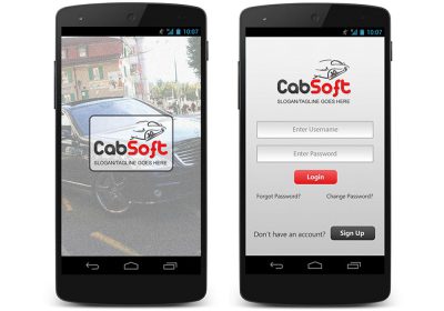 mobile app design for cab taxi app