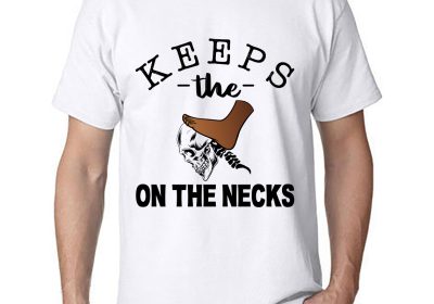 T shirt design keeps the foot on the neck