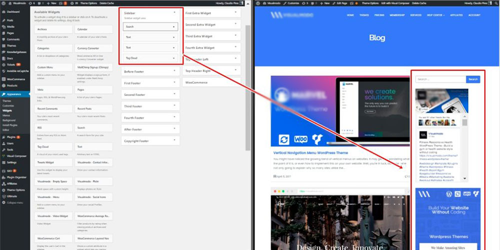 adjust side bar content to your blog posts